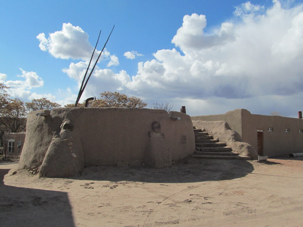 The main kiva in the plaza at Nambé Pueblo