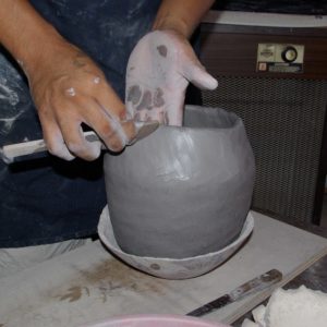 Shaping the pot