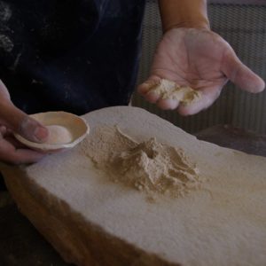 Finely ground pot sherds to use for temper