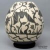 Diana Loya, aqcgd9177, Black-on-white jar with sgraffito nature and wildlife design - Image 3