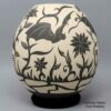 Diana Loya, aqcgd9177, Black-on-white jar with sgraffito nature and wildlife design - Image 4