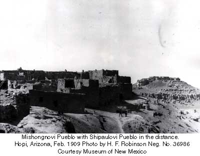 A view of Mishongnovi Pueblo in 1909