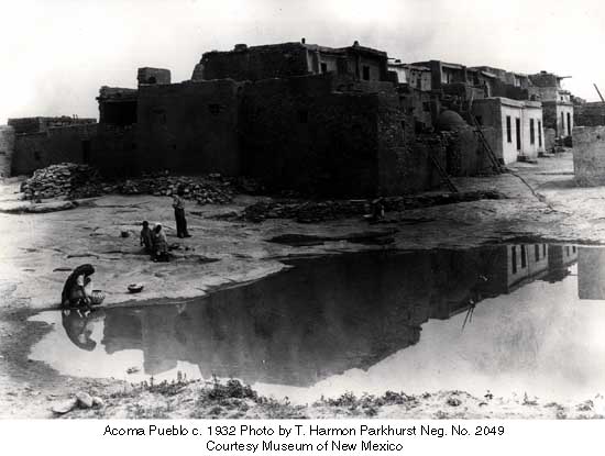 A view of the side of Acoma mesa in 1925