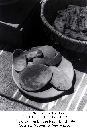 The pottery tools used by Maria Martinez