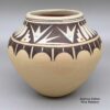 Barbara Gonzales, cjsi2c281, Micaceous jar with geometric design and inlaid turquoise and stone
