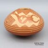Dennis Daubs, cmje2l084, Red jar with sgraffito geometric design