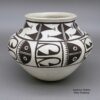 Marie Z Chino, dkac3c260, Black-on-white jar with a geometric design
