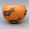 Carmel Lewis, lkac2l323, Black-and-red bowl with deer-with-heart-line design - Image 2