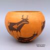 Carmel Lewis, lkac2l323, Black-and-red bowl with deer-with-heart-line design - Image 3