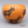 Carmel Lewis, lkac2l323, Black-and-red bowl with deer-with-heart-line design - Image 4