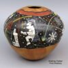 Lawrence Namoki, lkho2l281: Polychrome jar with sgraffito and painted dancer, serpent, dragonfly, and geometric design