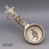 Michael Kanteena, lkla2l301: Black and white ladle with bird handle and geometric design