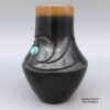 Dora Tse Pe, lksi2l332: Black jar with a carved avanyu design - Image 4