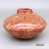 Kimberly Garcia, mvsc3b090, Red jar with a butterfly, bear paw, feather and geometric design