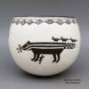 Emma Lewis, nuac2m066: Black-on-white bowl with a Mimbres skunk and geometric design - Image 3