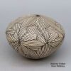 Carrie Chino Charlie, paac2l305: Black-on-white seed pot with geometric design