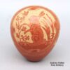 Grace Medicine Flower, plsc2k125: Small red seed pot with sgraffito geometric design