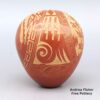 Grace Medicine Flower, plsc2k125: Small red seed pot with sgraffito geometric design - Image 2