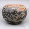 Sammy Naranjo, snsc3c076, Black bowl with an avanyu, bear paw and geometric design - Image 2