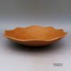 Lonnie Vigil, spna2l080, Golden micaceous shallow bowl with scalloped rim and fire clouds