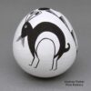 Emma Lewis, zzac2l404, Black-on-white seed pot with Mimbres rabbit and geometric design