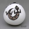 Emma Lewis, zzac2l406, Polychrome seed pot with Mimbres lizard and geometric design