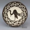 Lucy Lewis, zzac2m069m2, Black-on-white plate with turkey and geometric design