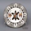 George Concho, zzac2m077, Polychrome plate with turtle applique and geometric design