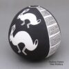 Emma Lewis, zzac2m505, Black and white seed pot with a Mimbres rabbit and geometric design
