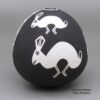 Emma Lewis, zzac2m505, Black and white seed pot with a Mimbres rabbit and geometric design - Image 3