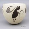 Unknown Acoma Potter, zzac2m553a, Black-on-white bowl with a Mimbres kokopelli design - Image 3