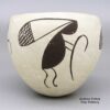 Unknown Acoma Potter, zzac2m553a, Black-on-white bowl with a Mimbres kokopelli design - Image 4