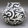 Eric Lewis, zzac3b240, Black and white jar with a hummingbird and geometric design - Image 3