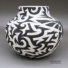 Eric Lewis, zzac3b240, Black and white jar with a hummingbird and geometric design - Image 4
