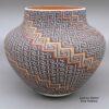 Frederica Antonio, zzac3c031, Polychrome jar with a checkerboard geometric design