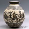Hilario Quezada Jr, zzcg1l315m3, Black-and-white jar with a shorebird and fish design - Image 3