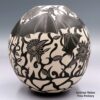 Diana Loya, zzcg2d155m2, Black-on-white jar with a sgraffito bat, vine and flower design - Image 3