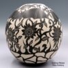 Diana Loya, zzcg2d155m2, Black-on-white jar with a sgraffito bat, vine and flower design - Image 4