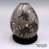 Alex Ortega, zzcg2f357m14, Black jar with sgraffito rabbit and geometric design