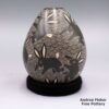 Alex Ortega, zzcg2f357m14, Black jar with sgraffito rabbit and geometric design - Image 2
