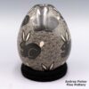 Alex Ortega, zzcg2f357m5, Black jar with sgraffito rabbit and geometric design