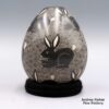 Alex Ortega, zzcg2f357m5, Black jar with sgraffito rabbit and geometric design - Image 2