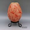 Leonel Lopez Sr, zzcg2j297, Red and white jar with sgraffito lizard and geometric design