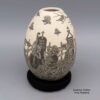 Hector Javier Martinez, zzcg2k280m1: Black-and-white jar with sgraffito Day of the Dead design