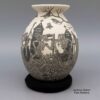Hector Javier Martinez, zzcg2k280m11: Black-and-white jar with sgraffito Day of the Dead design - Image 2