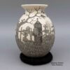 Hector Javier Martinez, zzcg2k280m11: Black-and-white jar with sgraffito Day of the Dead design - Image 4