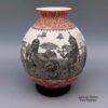 Hector Javier Martinez, zzcg2k281m2, Polychrome jar with flared opening and sgraffito Day of the Dead design