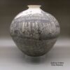 Hector Javier Martinez, zzcg3a030, Large black and white jar with flared opening and sgraffito Day of the Dead in Santa Fe design - Image 2