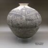 Hector Javier Martinez, zzcg3a030, Large black and white jar with flared opening and sgraffito Day of the Dead in Santa Fe design - Image 3