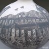 Hector Javier Martinez, zzcg3a030, Large black and white jar with flared opening and sgraffito Day of the Dead in Santa Fe design - Image 6